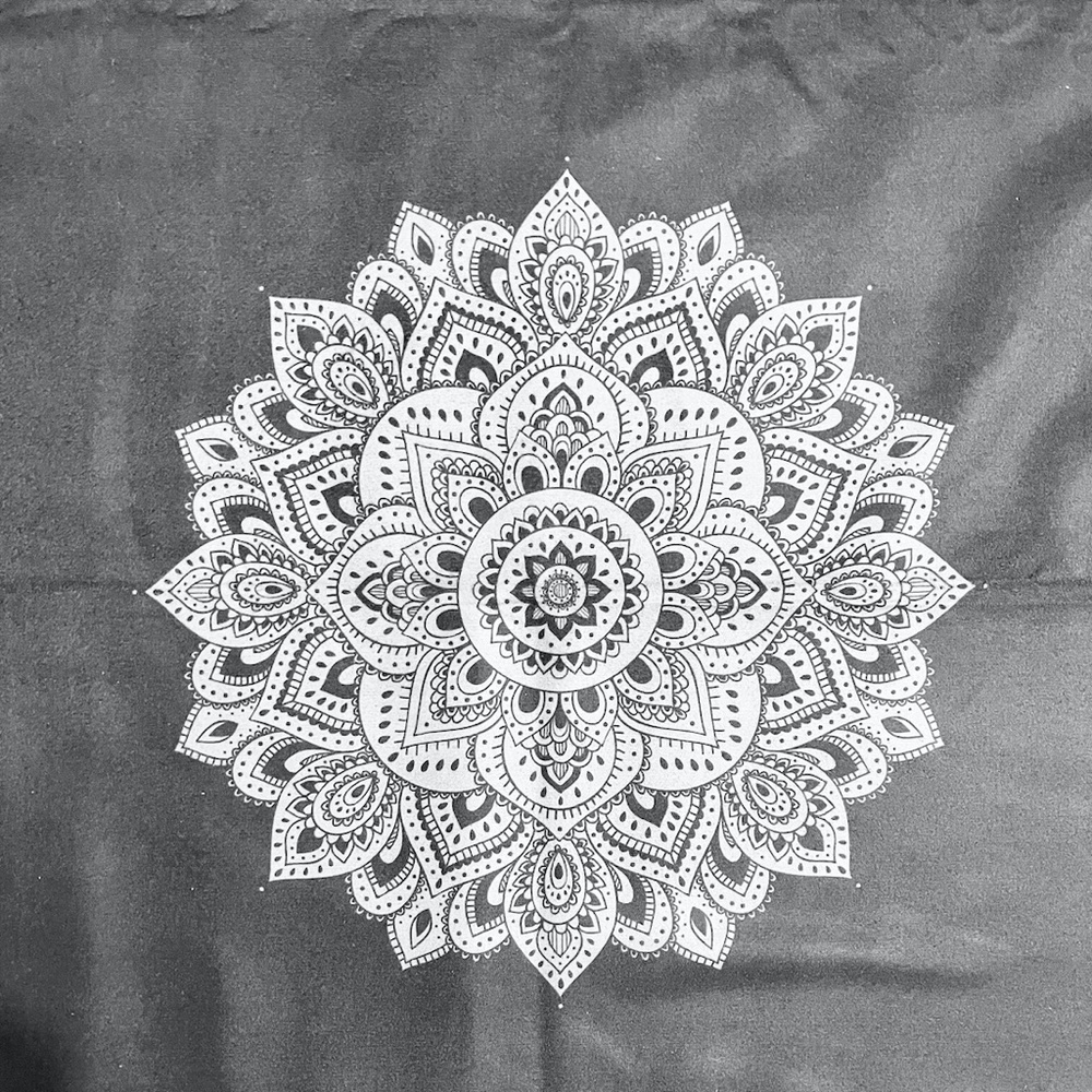Yoga Design Lab Hot Yoga Towel (Yoga Mat Towel)  in Black with Mandala Print - Picture 7 of 8